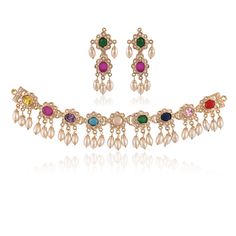 Gold Plated Multicolor Choker Set, Sabyasachi Jewelry Set, Indian Pearl Necklace, Jadau Kundan Choker, Pakistani Jewelry This is a Beautiful Jadau Necklace Set in Gold Plating with Pearl highlights. It's Gorgeous Set to Compliment your latest Indian Attire. The biggest boon of these sets is the Multicolor that makes them ideal for people who prefer stylish designs. Products from this collection will add an undeniable amount of charm to your entire outfit and enhance your complete look. *PRODUCT Multicolor Kundan Pearl Necklace For Celebration, Festive Multicolor Kundan Pearl Necklace, Multicolor Temple Jewelry Necklace For Eid, Elegant Multicolor Jewelry For Puja, Temple Jewelry Necklaces For Eid Puja, Temple Jewelry Necklaces For Puja And Eid, Elegant Multicolor Temple Necklace For Diwali, Multicolor Pearl Necklace For Festive Occasions, Festive Latkans Necklace For Eid