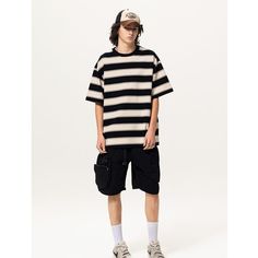 Cotton Oversized Striped T-Shirt Fabric: 100% Cotton Size: M, L, XL, 2XL Multiple Color Selections: Dark Green, Beige  Season: Summer Oversized Short Sleeve Casual T-shirt, Oversized Striped Tops For Streetwear, Oversized Casual Short Sleeve T-shirt, Oversized Casual Drop Shoulder T-shirt, Casual Oversized Drop Shoulder T-shirt, Striped Short Sleeve T-shirt For Streetwear, Oversized Striped T-shirt For Summer, Oversized Striped Cotton T-shirt, Striped Oversized Short Sleeve T-shirt