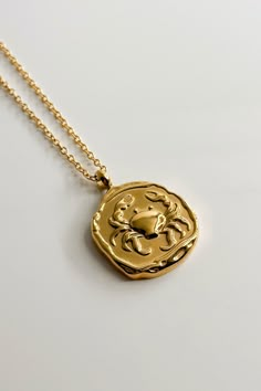 Gold Plated Zodiac Medallion Jewelry, Gold Plated Zodiac Sign Pendant Jewelry, Symbolic Gold Plated Zodiac Sign Jewelry, Symbolic Zodiac Sign Gold Plated Jewelry, Celestial Round Medallion Necklace For Gifts, Gold Zodiac Sign Amulet Necklace, Gold-plated Zodiac Sign Round Pendant, Gold-plated Zodiac Sign Round Pendant Jewelry, Gold Plated Zodiac Sign Round Pendant