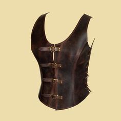 Solid Jerkin made of leather larp Medieval | Etsy Steampunk Leather Corset Belt For Cosplay, Steampunk Leather Corset For Cosplay, Gothic Leather Corset For Cosplay, Gothic Leather Corset Belt For Larp, Medieval Style Fitted Leather Corset, Medieval Leather Fitted Corset, Fitted Leather Medieval Corset, Brown Corset For Cosplay, Gothic Leather Overbust Corset