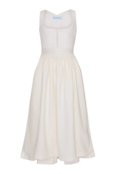 Classic Dresses With Fitted Bodice And Historical Design, Elegant Dresses With Historical Design For Daywear, Elegant White Dress With Historical Design, Elegant White Dresses With Historical Design, Dress White Long, Dressy Hats, Unique Wardrobe, Dirndl Dress, Cotton Apron