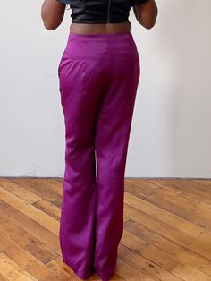 Why You'll Love It     Lightweight, unlined, and feminine wide-leg trousers feature functional pockets, a belt loop, and a tapered finish   Fit : Tapered. There is no stretch, so order your appropriate pants size/jean size when it comes to these pants.   Fabric : 95% Polyester, 5% Spandex   Care : Hand Wash Cold, Do not bleach, line dry, iron low heat    Model Specs:      Bust:  33"   Waist:  28"   Hips:  37"   Height:  5'4  Model is wearing a size MEDIUM    Size Guide:    Fit:    Fitted, there Silk Wide Leg Pants For Evening, Sleek Satin Wide Leg Pants For Formal Occasions, Sleek Satin Wide Leg Pants For Formal Events, Fitted Party Bottoms With Bias Cut, Formal Satin Straight Pants, Silk Bottoms With Satin Finish For Formal Occasions, Fitted Satin Bottoms With Straight Leg, Fitted Satin Straight Leg Bottoms, Silk Bottoms For Night Out