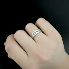 Sterling Silver 925, Custom engraving in Korean Hangul, Korean letter, alphabet, was created by the King Sejong in South Korea with the heart for the any citizens to read and write. It is the only language in the world that we know who and when it was created. Create your own personalized Hangul engraved Ring: Perfect as a gift for loved ones with special and beautiful words to share. How to Order Please write your name, word or any phrase you would like to engrave in your ring under PERSONALIZA Modern Engraved Personalized Promise Ring, Modern Personalized Engraved Promise Ring, Promise Sterling Silver Initial Ring, Silver Engraved Ring For Promise With Custom Name, Sterling Silver Engraved Initials Promise Ring, Birthday Couple, Korean Hangul, Korean Letters, Silver Gold Jewelry