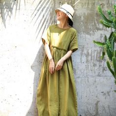 simplelinenlife-Linen-casual-summer-long-women-dresses Organic Colors, Linen Casual, Summer Maxi, Loose Style, Organic Linens, Casual Summer Dresses, Waist Dress, Women Dresses, Summer Casual