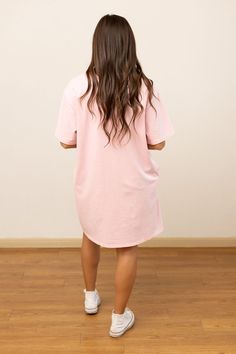 The "See You Later Alligator" on Pink Wash Tee Shirt Dress features a relaxed, oversized fit with pockets and a playful graphic. It offers some stretch, has a crew neck, and hits above the knee for most body types. Unlined for breathable comfort.Model & Fit Model: Elena (5' 8" and Size 6 or M) is wearing our size S/M Fit: Relaxed, Oversized Unlined Some-Stretch Pockets Crew Neck Length hits above knee for most body types Fabric & Care Material: 100% Cotton Care Instructions: Hand Wash with Cold Oversized Short Sleeve T-shirt With Side Pockets, Oversized Casual T-shirt For Daywear, Casual Cotton T-shirt Dress With Relaxed Fit, Oversized Crew Neck T-shirt With Side Pockets, Oversized T-shirt With Side Pockets, Short Sleeve Sleep Tops With Pockets, Cotton T-shirt Dress With Graphic Print, Relaxed Fit, Oversized Cotton T-shirt Dress With Graphic Print, Pink Casual Sleep T-shirt