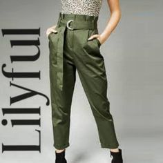 These Pants Are Very Cute And Well Made. New With Tags. Trendy Pants With Belt Loops For Day Out, Belted High-waisted Pants For Spring, Spring High-waisted Belted Pants, High Waist Cargo Pants For Fall Day Out, Trendy Belted Bottoms For Spring, Trendy Belted Spring Bottoms, Chic High-waist Cargo Pants For Spring, Trendy Spring Belted Bottoms, Chic High-waist Spring Cargo Pants