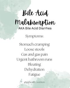 Bile Acid Malabsorption Diet, Malabsorption Symptoms, Bile Acid Malabsorption, Dumping Syndrome, Gallbladder Diet, Small Intestine, Stomach Cramps, Gluten Sensitivity, Health Planner