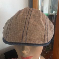 Nwt Stetson.100% Linen Casual Flat Cap Hats For Spring, Fitted Casual Flat Cap, Retro Brown Cotton Hat, Brown Cotton Retro Hat, Brown Retro Cotton Hat, Retro Brown Hats For Spring, Fitted Brown Casual Hat, Casual Fitted Brown Hat, Casual Brown Brimmed Hat