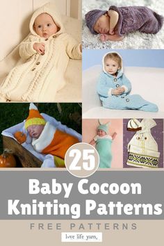 25 ADORABLE AND FREE BABY COCOON KNITTING PATTERNS Crochet Baby Bunting Free Pattern, Baby Bunting Bag, Baby Sack, Baby Robes, Bunting Bag, Wool Felting, Baby Cocoon, Baby Sleep Sack