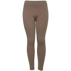 Fleece material on the inside for warmth and seamless structure on the outside. Comfort Legging Pants Size: One Size.  Color: Beige.  Gender: female.  Age Group: adult. Stretch Brown Elastane Leggings, Brown Stretch Elastane Leggings, Winter Elastic Solid Leggings, Winter Athleisure Solid Color Tights, Stretch Winter Leggings, Beige Stretch Leggings For Winter, Beige Leggings, Nylon Leggings, Bottom Workout