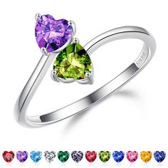 PRICES MAY VARY. GIFTS FOR WOMEN: Our double birthstone rings are available in 78 styles. You can give your wife, girlfriend, mom or other your love a big surprise on Mother's Day, Birthday, Christmas, Valentine's Day or other special occasions. Our elaborate double birthstone, one representing your birth month and one representing hers. When she wear this ring, she will genuinely happy for this. MEANING: Adjustable ring with double heart birthstone symbolizes your forever love for the special w Heart Cut Multi-stone Anniversary Rings, Sterling Silver Open Ring Birthstone For Anniversary, Heart Cut Birthstone Rings For Birthdays, Heart Cut Birthstone Rings For Birthday, Mother's Day Wedding Birthstone Ring In Sterling Silver, Mother's Day Wedding Sterling Silver Birthstone Ring, Fine Jewelry Amethyst Ring For Anniversary On Valentine's Day, White Gold Rings For Valentine's Day Birthday, White Gold Rings For Birthday And Valentine's Day