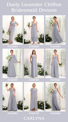 bridesmaid dresses in dusty lavender chiffon