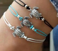 Jewellery Images, Anklets Online, Anklets Diy, Beaded Starfish, Shell Jewellery, Tropical Jewelry, Turtle Bracelet, Turtle Charm, Foot Jewelry