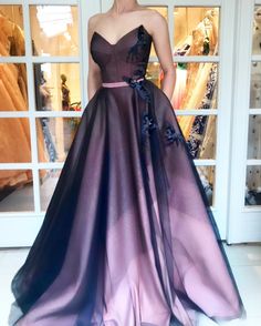 Imperial Gown | Teuta Matoshi Black Pink Gown, Matoshi Gown, Pink Ball Dress, Teuta Matoshi Gown, Detailed Black Dress, Teuta Matoshi, Purple Prom, Purple Prom Dress, A Line Prom Dresses