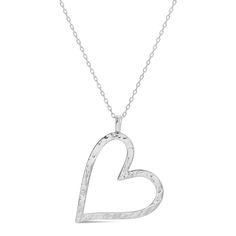 Elevate your style with our favorite Gilded Heart Pendant Necklace, featuring a unique abstract design that hangs at the perfect angle. 18" Necklace 18k Gold or Rhodium Plated Brass Base Modern Necklaces For Valentine's Day Anniversary, Modern Hammered Necklaces As Gift, Modern Necklaces For Anniversary On Valentine's Day, Modern Open Heart Charm Jewelry, Modern Open Heart Jewelry For Gifts, Modern Open Heart Jewelry For Gift, Valentine's Day Heart Necklace With Large Pendant, Hammered Heart-shaped Jewelry Gift, Modern Sterling Silver Heart Pendant Necklace