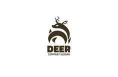 the deer company logo is black and white, with an antelope on it's head