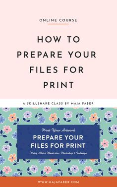 the front cover of an online course on how to prepare your files for print, with text