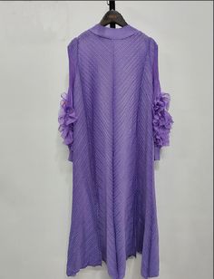 DETAILS: Please refer size chart before choosing Loose silhouette Ankle length Long lantern sleeve SIZE CHART: One size- Bust: 37"-55" Sleeve: 19.5" Shoulder: 13" Length: 49"-51" Long Sleeve Chiffon Midi Dress, Purple Long Sleeve Maxi Dress For Spring, Long Sleeve Chiffon Dress With Pleated Sleeves, Purple Long Sleeve Stretch Midi Dress, Long Sleeve Purple Chiffon Maxi Dress, Purple Chiffon Long Sleeve Maxi Dress, Purple Long Dress For Winter, Long Purple Dress For Winter, Purple Long Sleeve Ruffled Maxi Dress