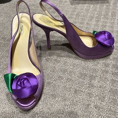 Vintage Purple Silk 4” Platform Prada Peep Toe Heels. Size 37. Bought In France. Comes With Box, Dust Bags And Spare Heel Lifts. Slight Scuffing On Back Of Heel Near Shoe Lift. Elegant Purple Slingback Heels, Purple High Heel Slingback Pumps For Formal Occasions, Chic Purple Slingback Pumps For Formal Occasions, Chic Purple Slingback Pumps For Formal Events, Elegant Purple Slingback Pumps, Purple Slingback Heels For Formal Occasions, Prada Slingback, Vintage Prada, Shoes Vintage