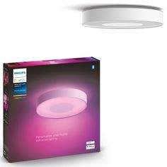 The Hue Infuse Smart Ceiling Light will make a statement in any space with its contemporary design and full color with tunable white (2200K to 6500K) LED light source. Infuse directs light downward through its frosted diffuser as well as upwards to create a halo-like effect on the ceiling. When used with a compatible Google Nest or Amazon Echo device, Infuse can be controlled with voice commands for ultimate convenience and versatility.
Up to 10 Philips Hue smart lights can be controlled via Bluetooth with the Philips Hue App. For control of more fixtures and access to the entire range of smart home features, the Philips Hue Bridge is required (sold separately).
Philips Hue with Bluetooth products are only compatible with Amazon Alexa and Google Nest voice assistants. Upgrade to the Hue Br Philips Hue Lights, Hue Lights, Google Nest, Smart Lights, Apple Homekit, Philips Hue, Hue Philips, Voice Assistant, Google Assistant