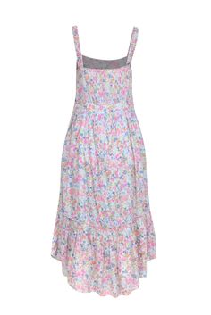 Get ready to bloom this Spring in the colorful LoveShackFancy Tove Dress! Made with 100% cotton, this midi dress features a charming ditsy floral print and precious pleating. It also has embroidered smocking at the top and a shirred flounce at the bottom for an extra touch of whimsy. Add a pop of color and style this cheery sundress with pink heeled sandals. Size 6 100% Cotton Invisible side zip Lined Straps w/ elastic back Partial front button Pleating Details Embroidered Smocking Flounce Hem Midi length Bust 32.5" Waist 30" Shoulder to hem 49" Ditsy Floral Print Midi Sundress, Midi Sundress With Ditsy Floral Print, Casual Midi Sundress With Ditsy Floral Print, Spring Ditsy Floral Print Midi Dress For Daywear, Spring Daywear Midi Dress With Ditsy Floral Print, Spring Midi Dress With Ditsy Floral Print For Daywear, Casual Multicolor Ditsy Floral Dress, Multicolor Floral Print Midi Sundress, Floral Midi Sundress For Daywear