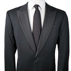 New With Tags Armani Collezioni “Giorgio” 1-Button Wide Peak Lapel Tuxedo Suit 44r Pants 42r Luxury Single Button Black Tie Suit, Luxury Single Button Suits For Black Tie Events, Semi-formal Custom Fit Single Button Suits, Luxury Single-button Black Tie Suits, Classic Black Tie Suits With Long Sleeves, Formal Tuxedo With Welt Pockets, Classic Single Button Tuxedo For Semi-formal Occasions, Classic Long Sleeve Suits For Black Tie Event, Single Button Long Sleeve Suits For Black-tie Events