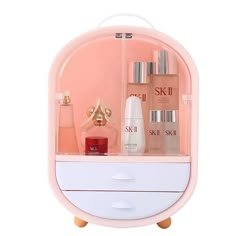 PRICES MAY VARY. 🌸Product Size: 10.4"* 4.7"* 14.6".As a makeup organizer. Pink/Green appearance with transparent lid, handle, non-slip feet. 🌸Large Capacity: The cosmetic storage box with lid can store cosmetics of various shapes and sizes, while keeping them in order. The lower storage cabinet can prevent cosmetics from entering dust and water, and can store lipsticks, lip balm, eyebrow pencils, foundation sticks, beauty tools, necklaces, rings, etc. separately. 🌸Easy to Carry: Compared with Organiser Son Dressing, Makeup Drawer Organization, Makeup Containers, Makeup Drawer, Jewelry Drawer, Make Up Organiser, Beauty Storage, Cosmetic Box, Elegant Makeup