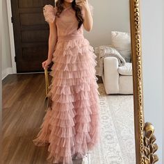 Maxi Blush Pink Tulle Dress! Pink Tulle Dress, Pink Tulle, Tulle Dress, Blush Pink, Tulle Skirt, Pink Ladies, Colorful Dresses, Blush, Dress Es