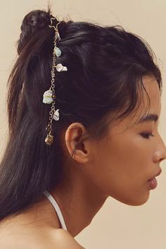 Majestic Hair, Rainy Day Hairstyles, Braided Bun Hairstyles, Free People Jewelry, Head Jewelry, Hair Rings, Moon And Star, Hair Piece, Craft Inspiration