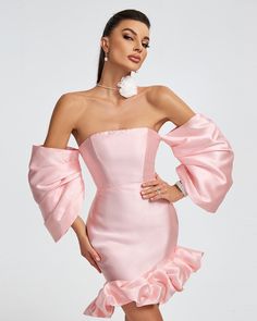 Turn heads in our Off Shoulder Satin Puff Mini Dress! This statement piece features a trendy off shoulder design and voluminous puff sleeves for a touch of drama. Made with satin fabric, it offers a luxurious and sleek look. Perfect for a night out, parties, or special occasions. Feel confident and stylish with this must-have dress! Our Style No.KLYF866 SatinHeight - 68.9"/175cm Bust - 34.6"/88cm Waist - 25.6"/65cm Hips - 36.6"/93cm and wears size S About Wholesale/Dropshipping, please contact u 80s Theme Party Outfits, Puff Mini Dress, Shapewear For Wedding Dress, Womens Sequin Dresses, Off Shoulder Design, Long Sleeve Bandage Dress, Graduation Party Dresses, 80s Theme, Off Shoulder Dresses