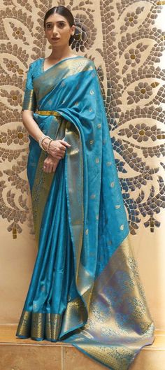 Cost Includes Saree,Unstitched BlouseFall & Edging Work Description: Blue color Saree in Kanchipuram Silk, Silk fabric with Weaving work Fabric: Kanchipuram Silk, Silk Work: Weaving Color Family: Blue Style: South Occasion: Traditional Saree Dimension: 530 Cm x 110 Cm ( L x W) Blouse Length: 80 Cm Approx Washing Instruction: Dry Wash Blue Festive Slub Silk Traditional Wear, Blue Slub Silk Traditional Wear For Festive Occasions, Festive Blue Slub Silk Traditional Wear, Blue Slub Silk Traditional Bollywood Wear, Blue Cotton Silk Traditional Wear For Festive Season, Blue Slub Silk Blouse With Zari Weaving, Blue Anarkali Blouse In Slub Silk, Blue Slub Silk Saree For Festivals, Anarkali Blue Slub Silk Blouse Piece