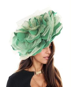 Jade Emerald Green Ladies Kentucky Derby Royal Ascot Fascinator Hat Flower Rose Garden Tea Party Wedding Headband Cocktail Headpiece Races This hat is part of our sample sale and cant be made in any other colour for this price or changed in anyway Stunning foam rose trimmed with metallic polka dot tulle Super light and easy to wear.  Measures about 12 inches wide  Mounted with a matching headband. This hat is perfect for any special occasion like a wedding, bridal shower or ladies day at the rac Garden Tea Party, Hat Flower, Tea Party Wedding, Melbourne Cup, Foam Roses, Fascinator Hat, Tea Party Garden, Flower Rose, Royal Ascot