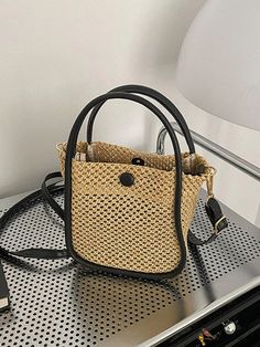 BirdinBag - Elegant Woven Crossbody Bag: Ideal Shoulder Bag for Stylish Vacations Portable Crossbody Shoulder Bag For Shopping, Trendy Portable Straw Shoulder Bag, Casual Handheld Portable Bag, Handheld Shoulder Bag With Mobile Phone Pocket For Errands, Casual Tote Shoulder Bag With Mobile Phone Pocket, Casual Shoulder Tote With Mobile Phone Bag, Versatile Shoulder Bag Backpack, Versatile Portable Satchel Shoulder Bag, Casual Satchel For Shopping