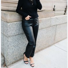 100% Lamb Leather With A Polyester Lining.These Banana Republic Leather Pants Feature High Waist And A Straight Leg Sleek Tapered Leg Pants For Fall, Sleek Tapered Leg Fall Pants, Chic Straight Leg Leather Pants For Fall, Edgy Straight Leg Fall Pants, Sleek High Rise Pants For Fall, Sleek High-rise Fall Pants, High Rise Pants For Business Casual In Fall, Chic Straight Leg Leather Pants For Business Casual, Straight Leg Leather Pants For Fall Night Out