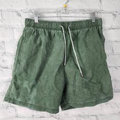 Vintage Summer Swim Shorts Sz Xl Green Pockets A19 Casual Cotton Swim Trunks With Built-in Shorts, Casual Khaki Beach Bottoms, Casual Bottoms With Built-in Shorts For Weekend, Casual Khaki Bottoms For Beach Season, Casual Swim Trunks With Built-in Shorts, Khaki Beach Bottoms With Pockets, Cotton Shorts For Summer Outdoor Activities, Khaki Bottoms With Pockets For Beach, Casual Short Swim Trunks For Beach Season