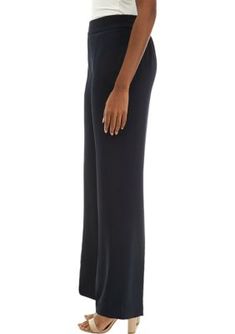 Effortlessly chic, these wide-leg pants from Philosophy pair perfectly with your favorite blouse for a polished look. | Philosophy Women's Wide Leg Crepe Pants, XS Sleek Wide Leg Evening Pants, Sleek Wide Leg Pants For Evening, Elegant Wide Leg Pants For Office, Elegant Wide-leg Formal Culottes, Elegant Fitted Wide Leg Culottes, Elegant Wide Leg Pants For Business Casual, Elegant Formal Wide-leg Culottes, Elegant Straight Leg Culottes For Formal Occasions, Formal Full-length Spring Culottes