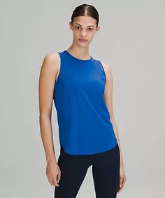 Lululemon Must Haves, Strappy Tank Tops, Running Tank Tops, Blazer Blue, Scoop Neck Tank Top, Spaghetti Strap Tank Top, Blue Tone, Tunic Tank Tops, Lightweight Tops