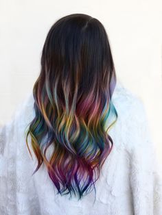 Old balayage. New rainbow 🌈😍👌 Why not embrace the grow out 😂 here is another shot of this awesome rainbow from last week Love it 🥰 Hair Instagram, Short Hair Color, Artistic Hair, Cool Hair Color, Grunge Hair