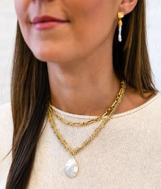 Expertly crafted to elevate your look, this mixed link chain necklace is the perfect layering piece, featuring contrasting chains that bring a contemporary touch to this look. Layer this chain with other necklaces and look polished and effortlessly put together. Truly perfect all by itself or layered with other lengths and textures to create your statement look. Length: 18-21” Can be worn alone or layered with other necklaces The chain is 14K gold plated over brass with a burnished finish All me Trendy Multi-strand Chunky Chain Jewelry, Multi-strand Figaro Chain Necklaces For Layering, Trendy Multi-strand Layered Chain Necklace, Multi-strand Figaro Chain Necklace, Everyday Multi-strand Figaro Chain Necklace, Oval Link Cable Chain Necklace For Layering, Everyday Multi-strand Double Chain Necklace, Trendy Double Strand Figaro Chain Jewelry, Trendy Double Strand Figaro Chain Necklaces