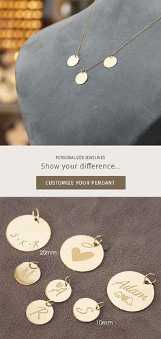 You can customize your 14K Gold Disk Pendant, Letter Disk Necklace. It is very good gift idea, because you can engrave 14k disk pendant Customizable 14k Gold Initial Pendant Jewelry, Minimalist Yellow Gold Jewelry With Engraving Option, Initials Jewelry In 14k Gold As Gift, Custom 14k Gold Initials Necklace For Gift, Anniversary Jewelry With Initial Pendant Hallmarks, Personalized 14k Gold Meaningful Jewelry, Personalized Yellow Gold Jewelry, Personalized 14k Gold Jewelry With Round Pendant, Minimalist Engraved Jewelry For Anniversary