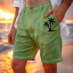 Category:WE-Pants; Season:Spring  Summer; Fabric:40% Linen; Gender:Men's; Style:Fashion,Vacation; Occasion:Beach,Daily,Vacation; Fit Type:Regular Fit; Function:Comfort; Waistline:Mid Waist; Pattern:Coconut Tree; Design:Elastic Waist,Drawstring,Print; Brand:Ador; Pants Type:Summer Shorts,Linen Shorts,Beach Shorts,Shorts; Fly Type:Elasticity; Front page:FF; Listing Date:03/21/2024; Production mode:External procurement; Hips:; Length:; Waist:; Pants Length:Short Mens Printed Shorts, Mens Christmas Shirts, Beach Fit, Shorts Linen, Mens Printed Shirts, Printed Shirts Men, Vacation Fashion, Denim Shirt Men, Mens Henley