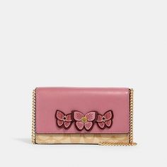 Coach Flap Bag In Signature Canvs With Butterfly Applique. Condition is "New with tags". Shipped with USPS Priority Mail. Pink Belt Bag, Canvas Butterfly, Chloe Bags Handbags, Mini Belt Bag, Sophia Dress, Butterfly Applique, Pink Belt, Blue Envelopes, Cheap Bags