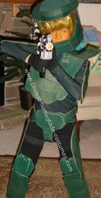 Homemade Halo Halloween Costume: My son thought it would be cool to have a Halo Halloween costume.  After much searching on the internet, I found some helpful advice on Youtube... Military Costume Halloween, Military Costume