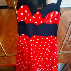 New Swing Dress Red And White Polka Dots Red Dresses For Summer Costume Party, Retro Red Dress For Costume Party, Retro Red Lined Dress, Red Lined Dress For Holidays, Dress Red, White Polka Dot, Swing Dress, Red Dress, Halter Dress