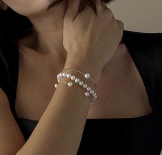 Add an extra note of refined glam to your nighttime look with one of our elegant White Freshwater [Pearl Bracelets](/pearl-bracelets.php), featuring 7.0-7.5mm pearls. Whether you pair this dazzling piece with a cocktail-ready dress or your dinner party attire, radiant white pearls instantly elevate your look, giving it a boost of sophisticated charm. 

Available in various bracelet lengths, our piece can be customized with your clasp closure of choice, including magnetic styles, finesse, shell Elegant Jewelry With Round Beads For Evening, Elegant Round Beads Jewelry For Evening, Elegant Pearl Bracelet For Party, Elegant Pearl Drop Bracelet For Party, Elegant Pearl Bracelets For Party, Elegant Pearl White Bracelets For Party, Elegant Pearl White Bracelet For Party, Elegant Pearl Bracelet With Charm For Parties, Elegant Pearl Charm Bracelet For Parties