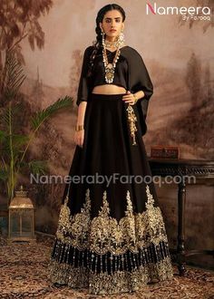 Buy Royal Black Lehenga Skirt for Wedding Wear Online an elegant lehenga choli dress for your evening event which is sure to make you look glamorous in it Wedding Party Wear Skirt With Zari Work, Party Wear Skirt With Zari Work For Wedding, Wedding Party Skirt With Zari Work, Black Bollywood Choli With Intricate Embroidery, Black Sharara With Intricate Embroidery For Party, Black Dabka Dupatta For Reception, Eid Black Choli With Sheer Dupatta, Black Dupatta With Dabka For Reception, Black Dabka Party Wear Dress