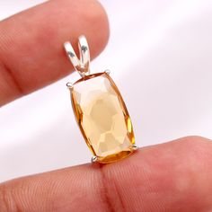 "Citrine Quartz Silver Pendant, 925 Sterling Silver Jewelry, Handmade Radiant Cut Pendant, Faceted Gemstone Jewelry, Quartz Pendant, 3 Gm. Pendant Details :- Material     -     925 Sterling Silver Stone Name -    Citrine Quartz Stone Size   -   17X10 mm Pendant Weight--   3 gm.  Stamp -                   925 \"Payment\" We Accept Payment Only Through PayPal  \"Shipping Handling Time: We Take no handling time, We ship to Worldwide, Please make sure your shipping address is correct. Shipping Services: The shipping company takes business to deliver the product 7-13 days for International Shipping. The Item will be shipped in safe and beautiful packing. Business day does not include Sundays. \"Return-Policy\" Merchandise must be returned within a maximum of 30 days on receipt. Merchandise must Polished Silver Gemstones For Wedding, Faceted Amber Jewelry For Wedding, Wedding Silver Polished Gemstones, Wedding Silver Topaz Gemstones, Faceted Gemstone Jewelry, November Birthstone Jewelry, Gift For Love, Yellow Quartz, Citrine Jewelry