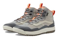 Vans UltraRange EXO Hi Gore-Tex Warm Weather MTE-2 - Shoes : Gray/Multi : Enjoy your hiking session wearing the Vans UltraRange EXO Hi Gore-Tex Warm Weather MTE-2 Sneakers. Leather and textile upper. MTE-2 HydroGuard 360&,#176, package is watertight and stretchable, which results in comfortable, breathable waterproof technology. Zonal MTE-2 Primaloft insulation package uses a high-quality microfiber thermal insulation system to mimic the warmth-providing properties of down, keeping you warm with Vans Casual Hiking Boots For Outdoor, Vans Ultrarange, Drip Or Drown, Thermal Insulation, Shoes And Boots, Gore Tex, Sneakers Shoes, Product Reviews, Warm Weather