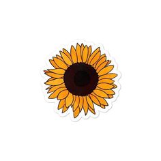 a sunflower sticker on a white background