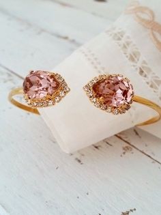 Blush bracelet,Morganite bracelet,Rose gold cuff bracelet,Blush bridal bracelet,Blush bridesmaid gif Pink Chandelier Earrings, Blush Wedding Shoes, Morganite Bracelet, Blush Necklace, Rose Gold Cuff Bracelet, Bridal Earrings Studs, Blush Earrings, Crystal Cuff Bracelet, Large Stud Earrings